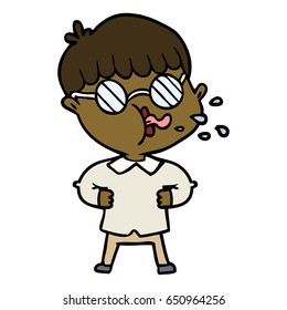 cartoon boy wearing spectacles