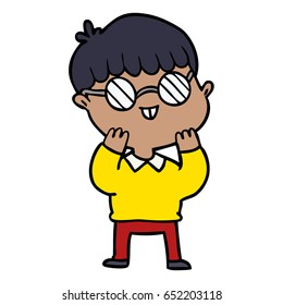 cartoon boy wearing spectacles