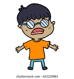 cartoon boy wearing spectacles