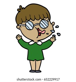 cartoon boy wearing spectacles
