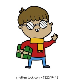 cartoon boy wearing spectacles