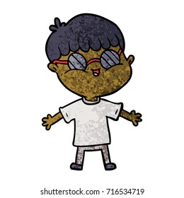 cartoon boy wearing spectacles