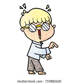 Cartoon-Junge mit Brille
