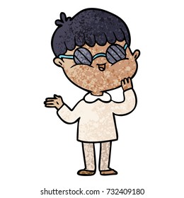 cartoon boy wearing spectacles