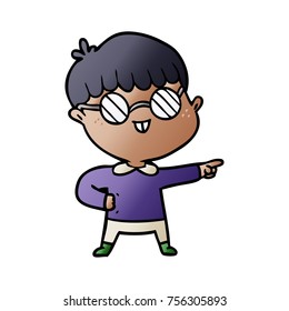 cartoon boy wearing spectacles
