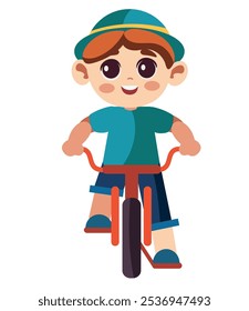cartoon boy wearing spring clothes isolated