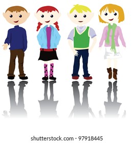 cartoon boys and girls for children, fashion, education and fun