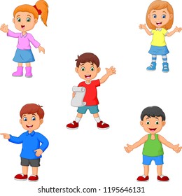 Cartoon boys and girls collection set