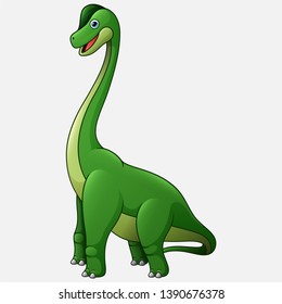 Cartoon brachiasaurus on white background