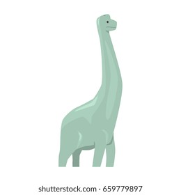 Cartoon brachiosaurus dinosaur character, Jurassic period animal vector Illustration