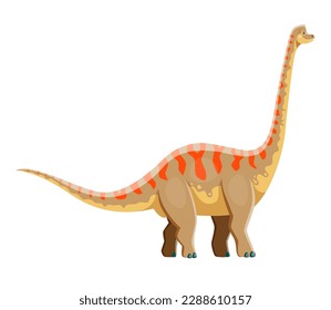 Cartoon Brachiosaurus dinosaur character. Prehistoric lizard, Jurassic era wildlife reptile with long neck. Extinct monster, paleontology herbivore Brachiosaurus dinosaur vector cute personage