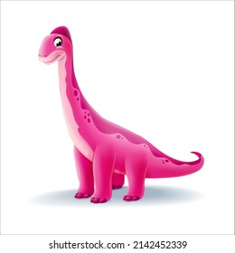 cartoon brachiosaurus illustration for children