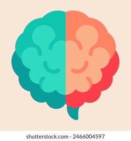 Cartoon brain divided in two with keywords Cloud, Plant, Gesture, Art, Fruit..