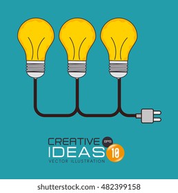 cartoon brain idea creative design isolated