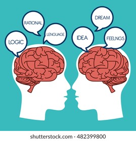 cartoon brain idea creative design isolated