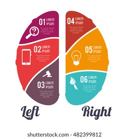 cartoon brain idea creative design isolated