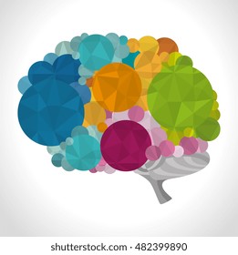 cartoon brain idea creative design isolated