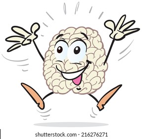 Cartoon Brain Mascot