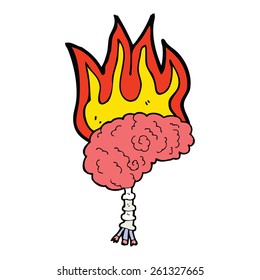 cartoon brain on fire