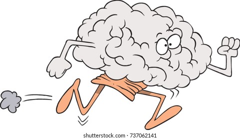 cartoon brain running