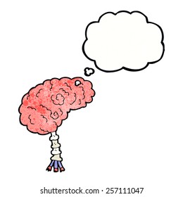 cartoon brain with thought bubble