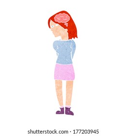 cartoon brainy woman