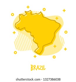 Cartoon Brazil Map