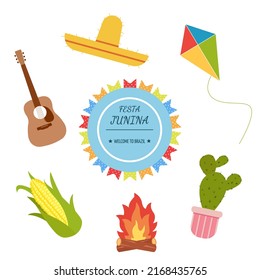 cartoon brazilian june party vector