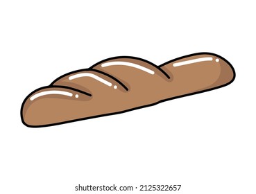 cartoon bread brown delicious. vector illustration