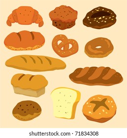 cartoon bread icon