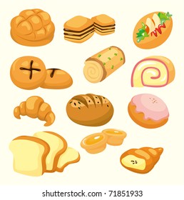 cartoon bread icon