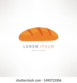 Cartoon bread icon. Flat illustration. Vector food sign.