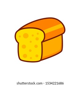 Cartoon Bread isolated on a white. Vector illustration.