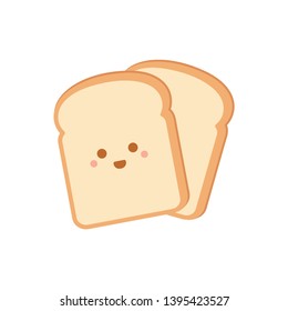 Cartoon bread slices. Vector illustration isolated on white background