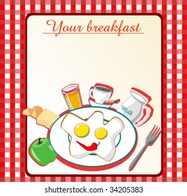 cartoon breakfast menu