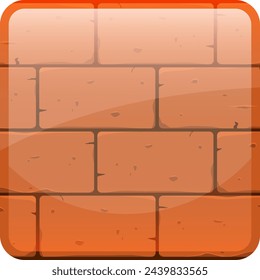 Cartoon brick wall square ui element template