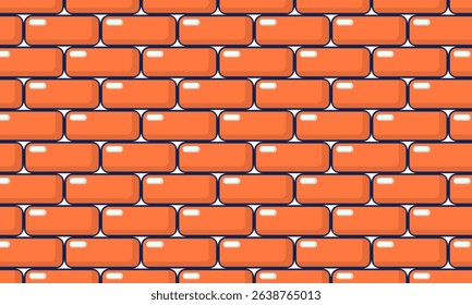 cartoon  brick wall texture background with flat. Used for decoration, advertising design, websites or publications, banners, posters and brochures. vector