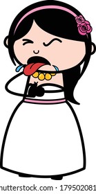 Caricatura Caricatura Carácter de vectores de choque de novias Ilustración