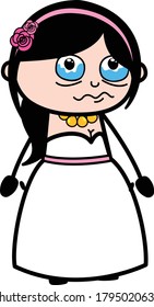 Cartoon Bride Crying Vector Character Design Illustration