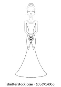 cartoon bride drawing 