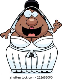 A cartoon bride with an idea.