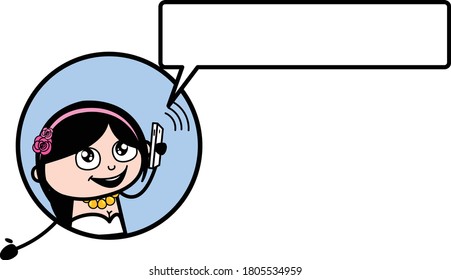 Cartoon Bride on Phone Vektorgrafik Design