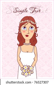 Cartoon bride. Vector illustration.