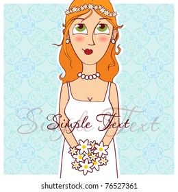 Cartoon bride. Vector illustration.