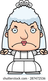 A cartoon bride woman looking angry.