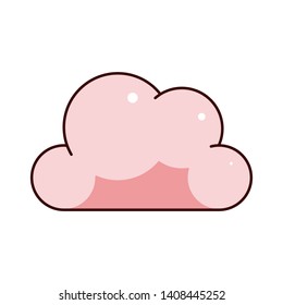Cartoon bright coral cloud icon. Modern cloudy symbol for web. Weather sign 