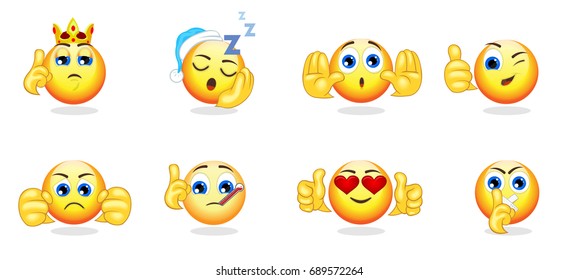 Cartoon Bright Emoticons Collection