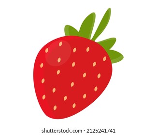 Cartoon bright natural strawberrys isolated on white. Vector illustration of fresh farm organic