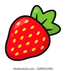 Cartoon bright strawberry. Vector illustration