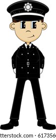 Cartoon British Police Officer